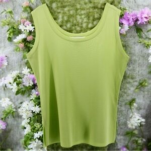 Vintage Y2K‎ Misook Brat Green Lightweight Coastal Summer Tank Women’s Size S